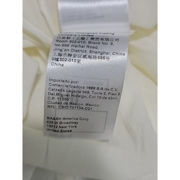 Ba&sh Lady Skirt Women Sz M Londer Midi Ecru Blue Folklore Block Print Bash EUC - Picture 13 of 15